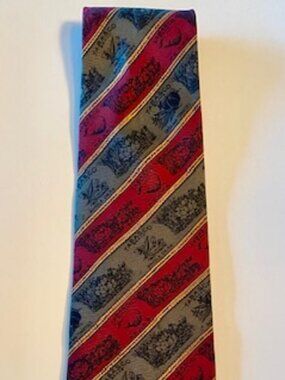 Tabasco Brand Mens Neck Tie - Green/Burgandy/Gold